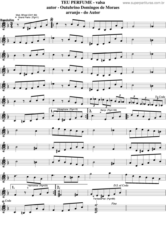 Partitura da música Teu Perfume v.3