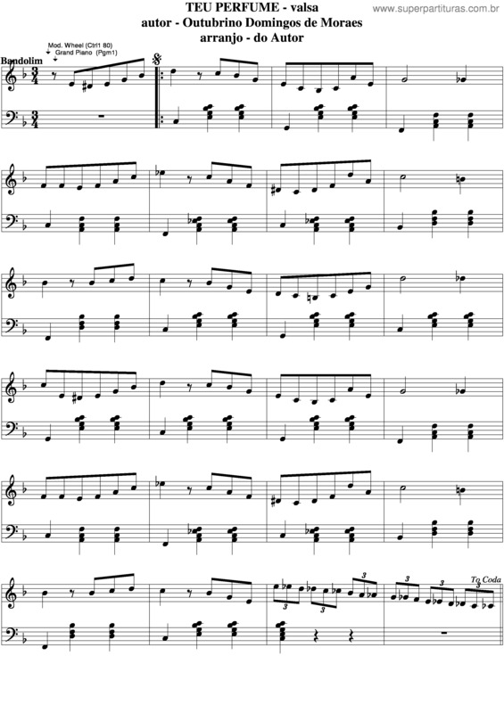 Partitura da música Teu Perfume v.4