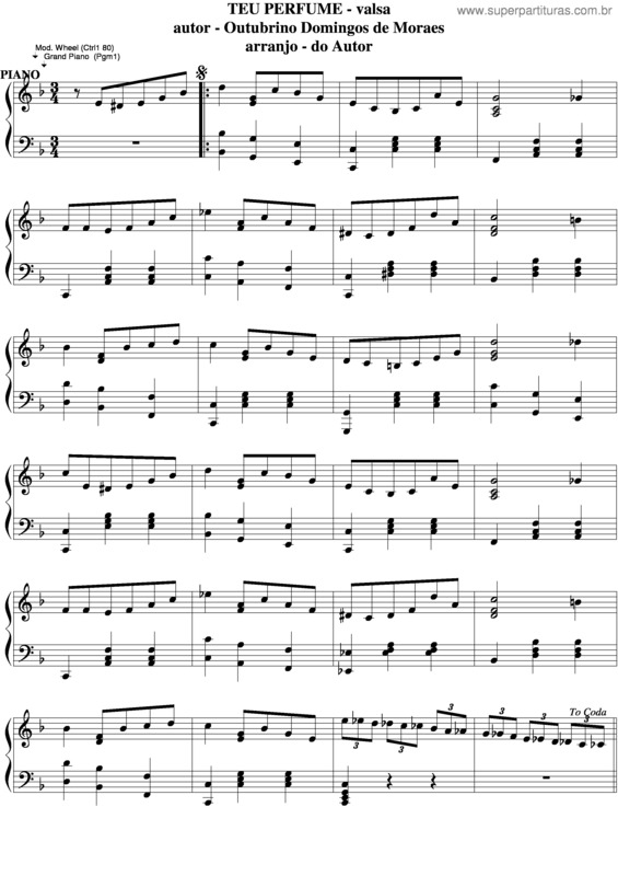 Partitura da música Teu Perfume v.5