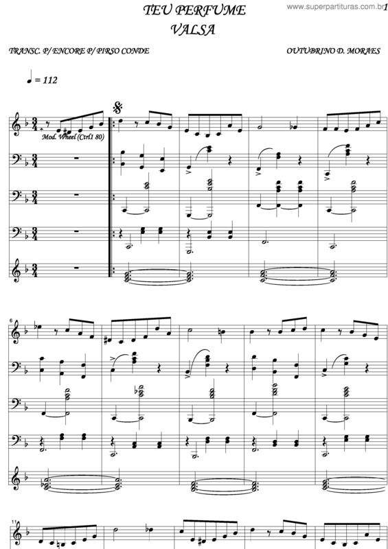 Partitura da música Teu Perfume