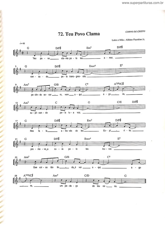 Partitura da música Teu Povo Clama v.2
