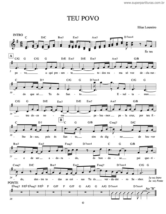 Partitura da música Teu Povo