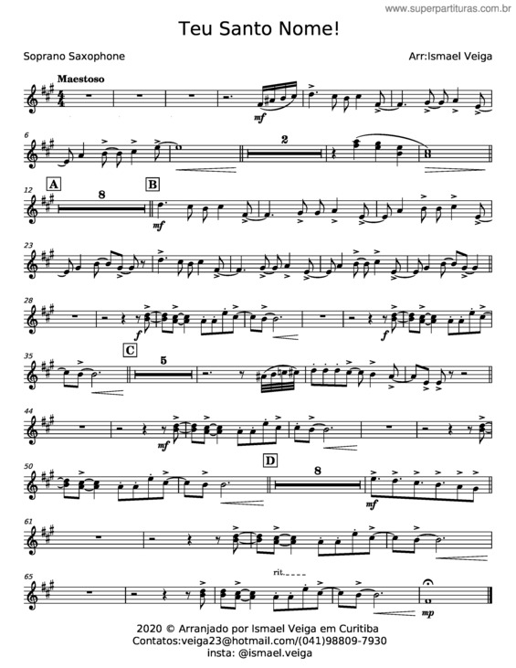 Partitura da música Teu Santo Nome! v.2