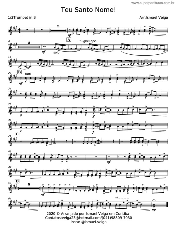 Partitura da música Teu Santo Nome! v.4