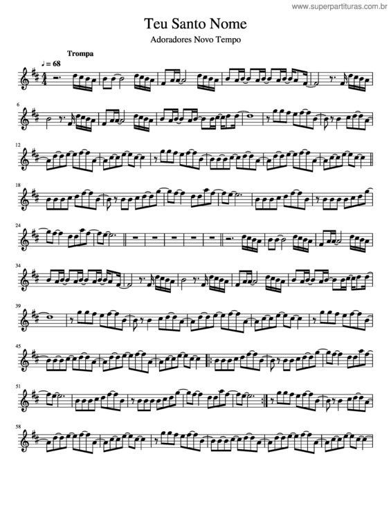 Partitura da música Teu Santo Nome v.10