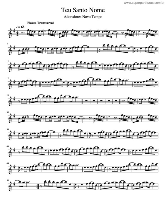 Partitura da música Teu Santo Nome v.4