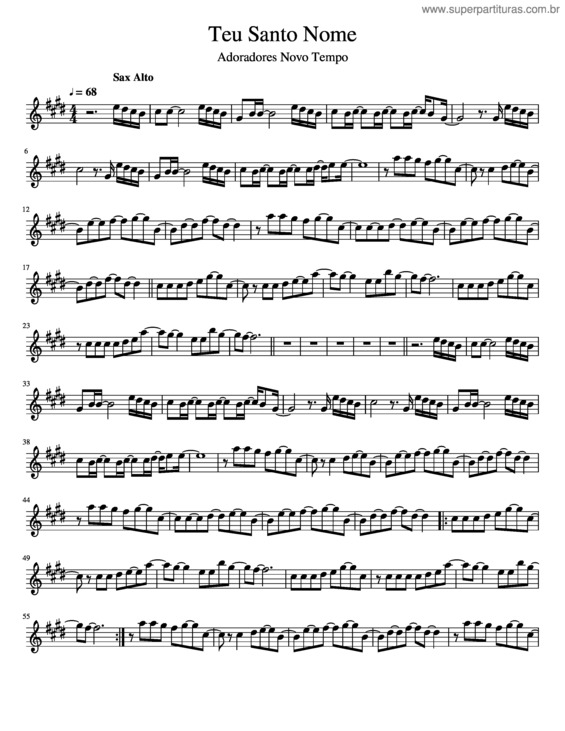 Partitura da música Teu Santo Nome v.5