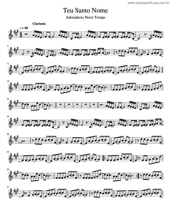 Partitura da música Teu Santo Nome v.7