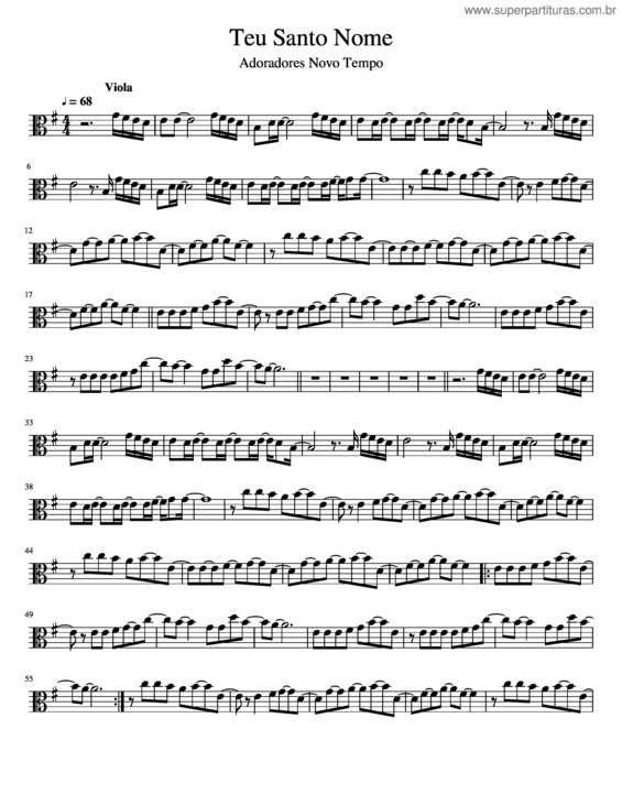 Partitura da música Teu Santo Nome v.8