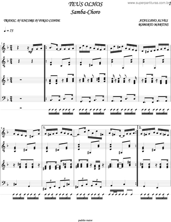 Partitura da música Teus Olhos v.3