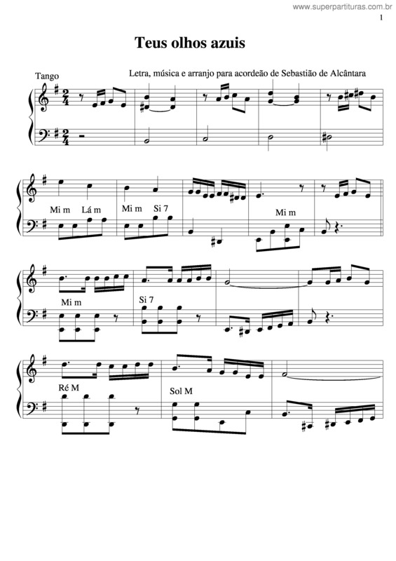 Partitura da música Teus Olhos v.5