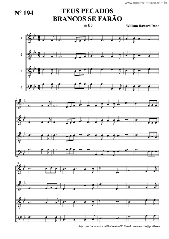 Partitura da música Teus Pecados Brancos Se Farão v.2