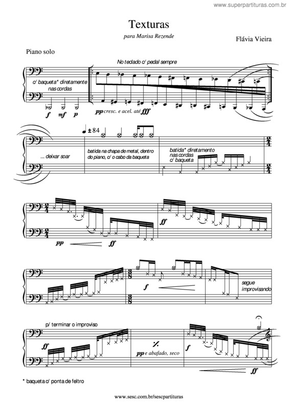 Partitura da música Texturas