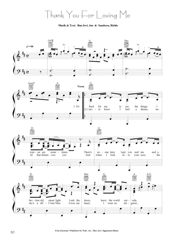 Partitura da música Thank You For Loving Me v.3