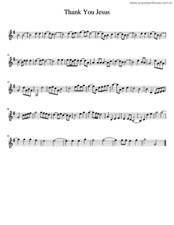 Partitura da música Thank You Jesus v.2
