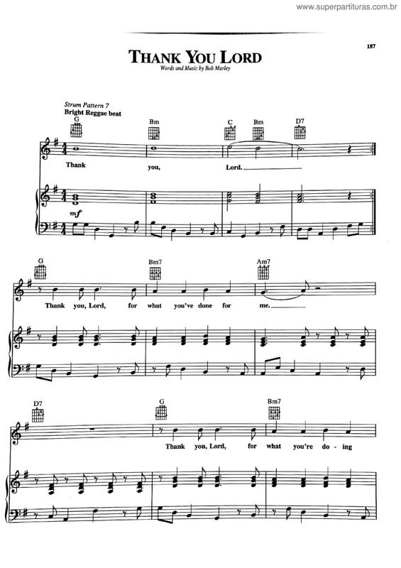 Partitura da música Thank You Lord