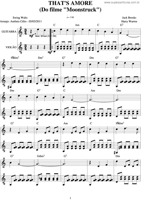 Partitura da música Thast`S Amore