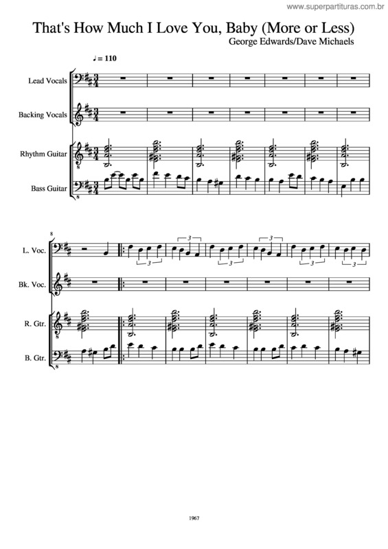 Partitura da música That`S How Much I Love You, Baby