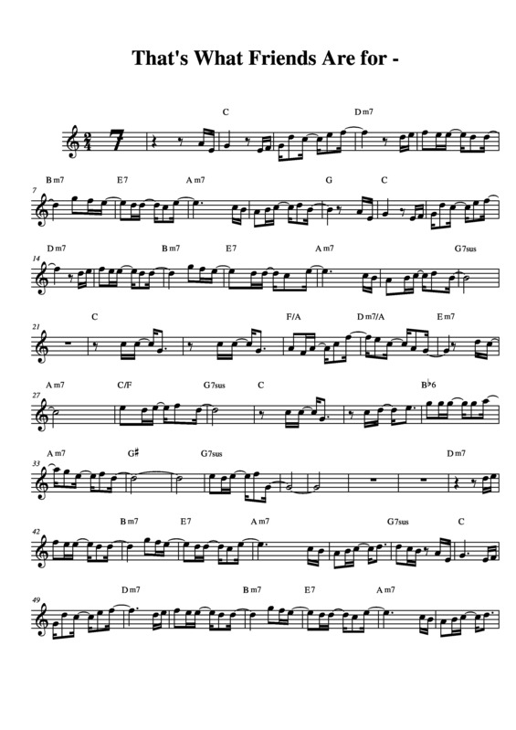 Partitura da música That´s What Friends Are For