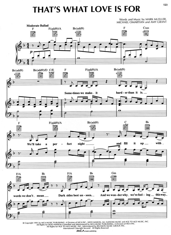 Partitura da música That`s What Love Is For
