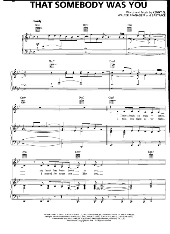 Partitura da música That Somebody Was You v.2