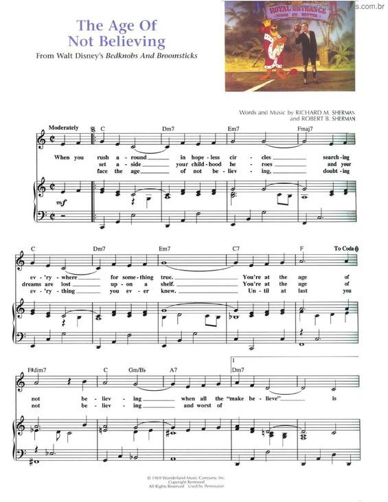 Partitura da música The Age Of Not Believing