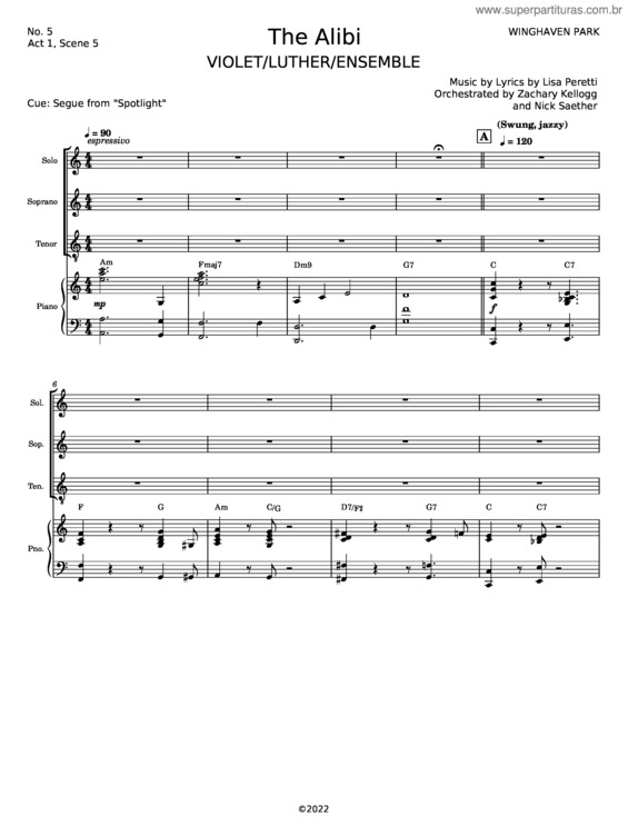 Partitura da música The Alibi – Lisa Peretti