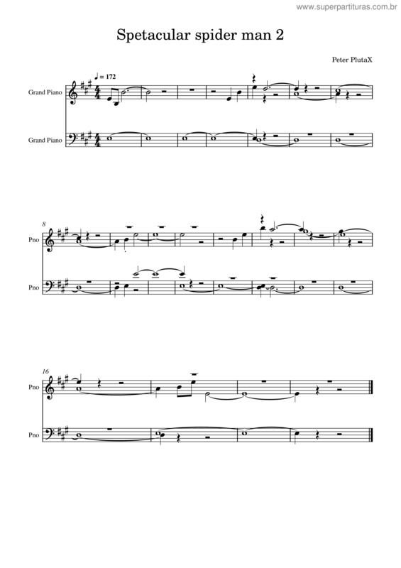 Partitura da música The Amazing Spider–Man 2 – Misc Soundtrack Spetacular Spider Man 2