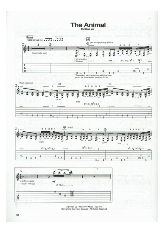 Partitura da música The Animal
