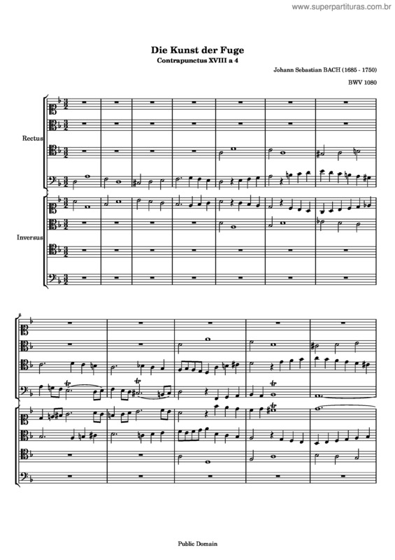 Partitura da música The Art of Fugue v.11