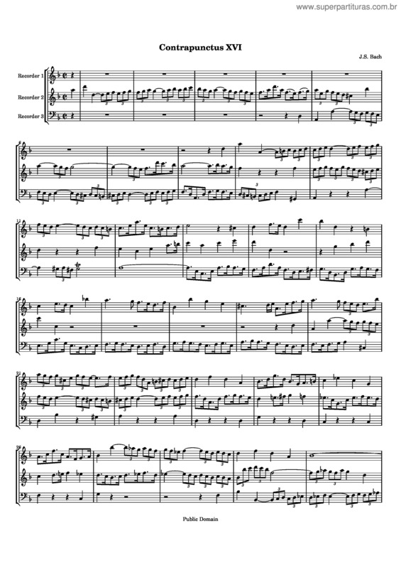 Partitura da música The Art of Fugue v.24