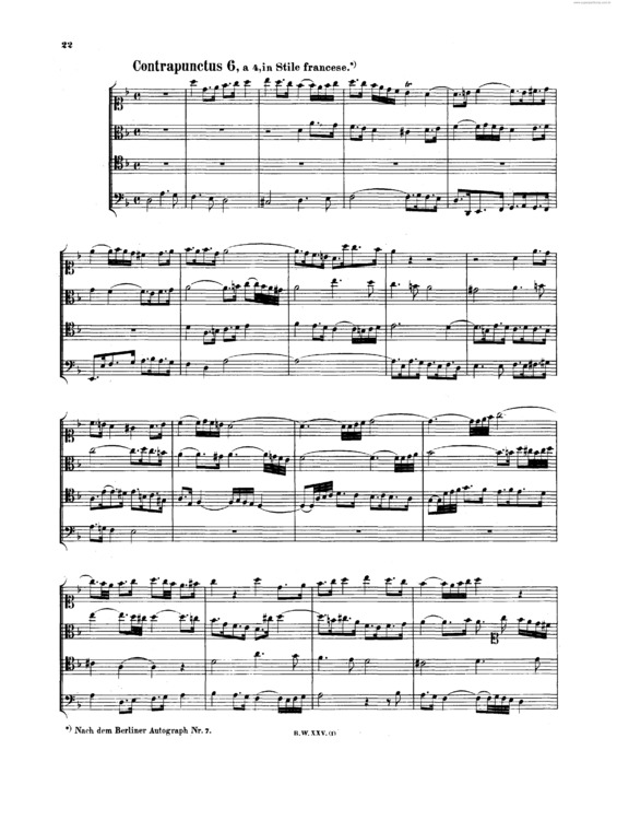 Partitura da música The Art of Fugue v.5