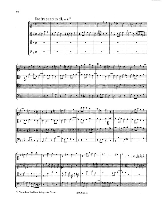 Partitura da música The Art of Fugue v.6
