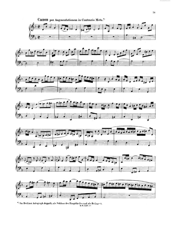 Partitura da música The Art of Fugue v.7