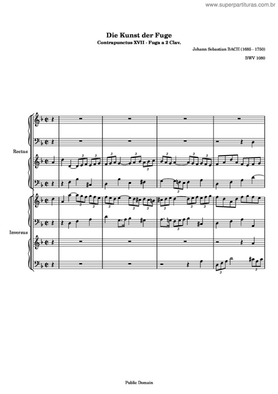 Partitura da música The Art of Fugue v.9