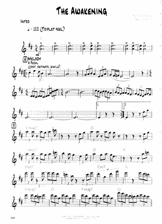 Partitura da música The Awakening v.2