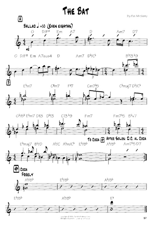 Partitura da música The Bat