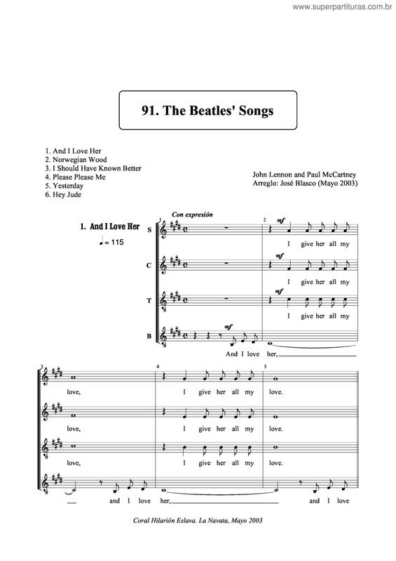 Partitura da música The Beatles - Medley v.2