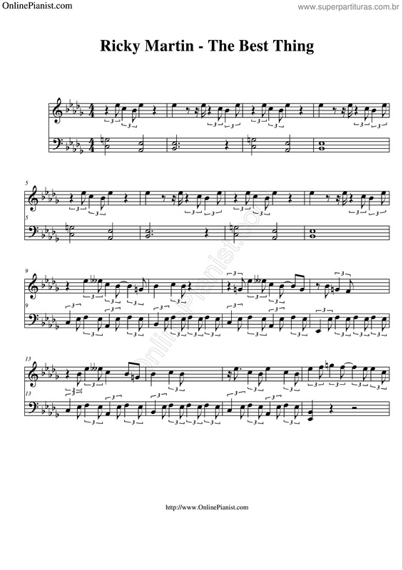 Partitura da música The Best Thing