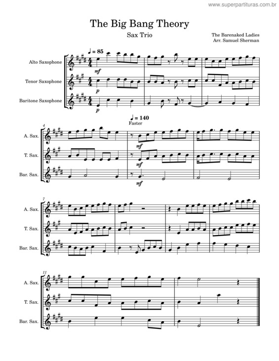 Partitura da música The Big Bang Theory Theme Song – Barenaked Ladies