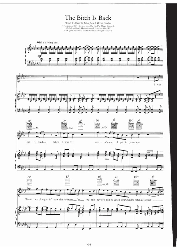 Partitura da música The Bitch is Back