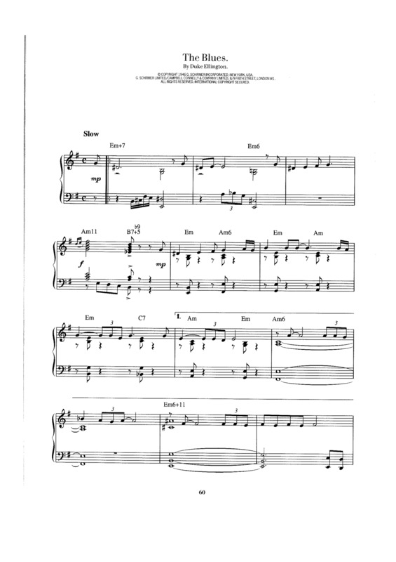 Partitura da música The Blues