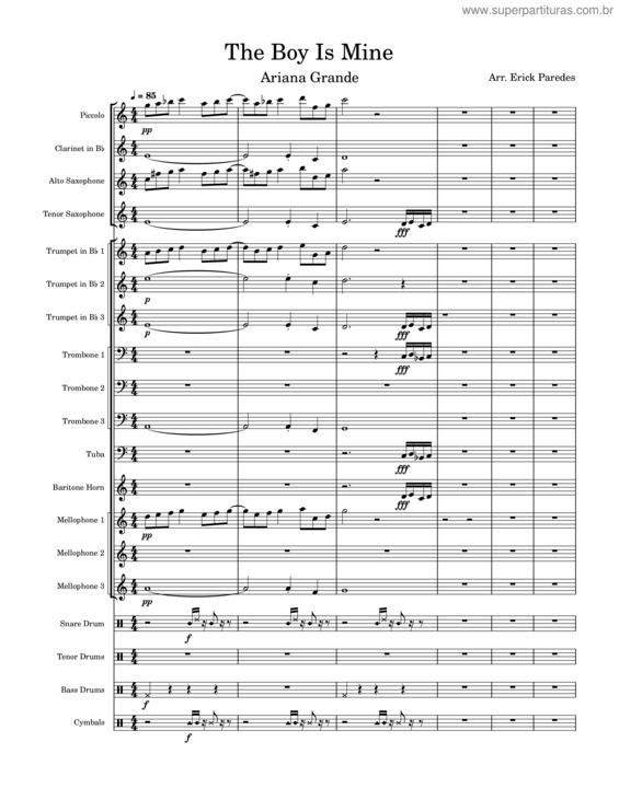 Partitura da música The Boy Is Mine
