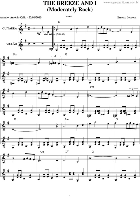 Partitura da música The Breeze And I v.3