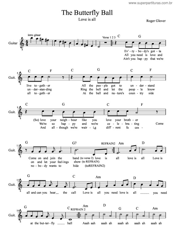 Partitura da música The Butterfly Ball
