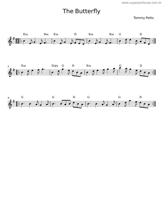 Partitura da música The Butterfly v.13