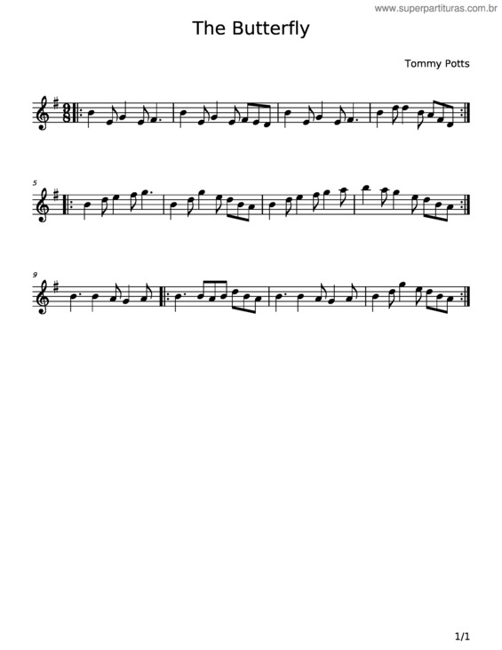 Partitura da música The Butterfly v.22