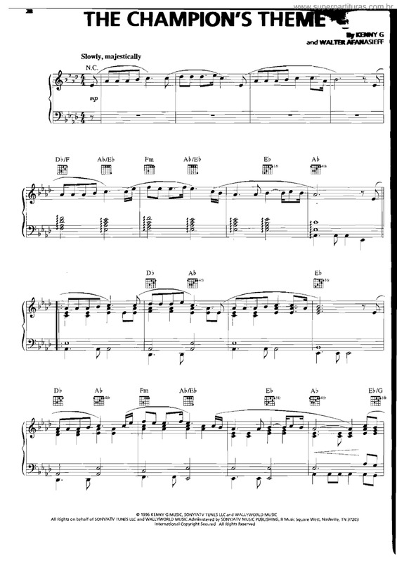 Partitura da música The Champion`s Theme