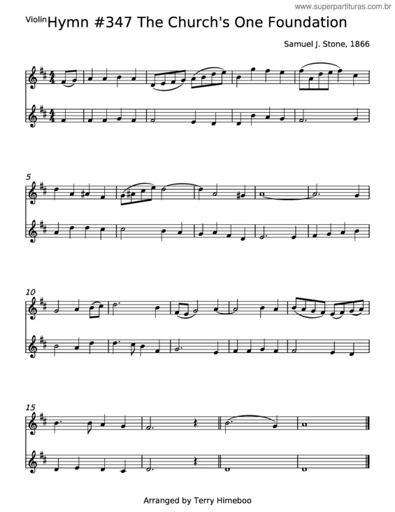 Partitura da música The Church`S One Foundation – Samuel Sebastian Wesley v.2