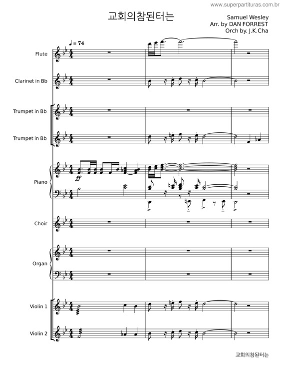 Partitura da música The Church`S One Foundation – Samuel Sebastian Wesley v.3